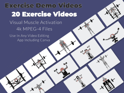 3D Exercise Demonstration Video Pack – 40 MPEG-4 Files in 4K (Front & Side View)